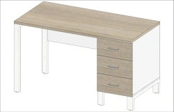 Table for cutting and sewing on metal frame