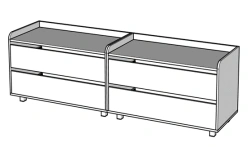 Curriculum wall with drawers (without blackboard)