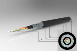 Fibre optic sensor cable with reinforced armour Kdvo B with number of fibres 2-38