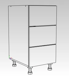 Lower kitchen cabinet with 3 drawers