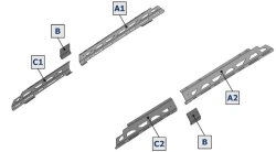 Roof rack part for TOYOTA LAND CRUISER PRADO 150/LEXUS GX460 (2010-) + fixing kit