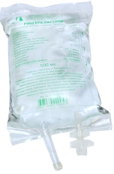 Ringer's solution, 500 ml. (INN: Sodium chloride complex solution [Potassium chloride+Calcium chloride+Sodium chloride])