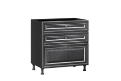 Type 4 LD.270930.000 Kitchen cabinet 800 with 3 drawers cabinet LUX (4) (Black )