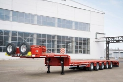 Semitrailer Tverstroimash 993951 modification 0024 variant - platform sliding lengthwise with gangways