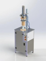 Special preservation equipment Semiautomatic capping machine PAW for capping glass jars with threaded metal whisk.