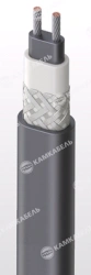 Low-temperature self-regulating heating cable with conductive conductors made of tinned copper or nickel-plated wires