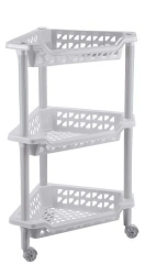 4312420; Shelf unit corner "TERESA" 3 shelves 400X270X610 MM (Light grey)