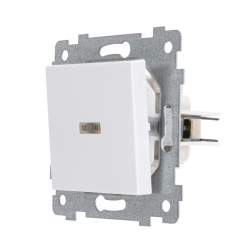 "AKSIOMA" Single-key switch mechanism with light-ind. C110-448, colour white