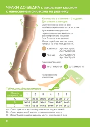 Thigh compression stockings with closed toe and silicone (I compression class, Size No. 1,2,3,4,5,6). Item No. 1(n)