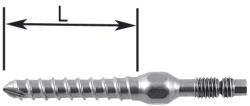 Spinal screw Ø5,5 mm, with thread length from 20 to 60 mm in 5 mm increments, article no. 812.0XX