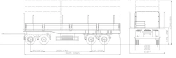 Flatbed four-axle trailer BZAP 94564A