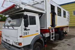 Autolift on KAMAZ 4308-G5 chassis. GIRD brand. Type 5849BF. Modification 5849BF-0000010.Design of loading space - without K