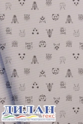 Mixed knitted fabric (50% cotton, 50% polyester) smoothly dyed, printed: cashcorset