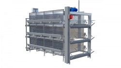 Machines for poultry farming: equipment for caging of farm poultry