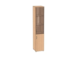 Narrow document cabinet with transparent glass 350*383*1830 mm ASHDS-35