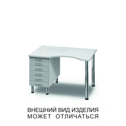 Single-desk microscope table with drawers and pull-out shelf