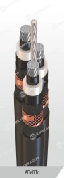 Power cable for universal laying with aluminium conductors with cross-linked polyethylene insulation for voltage 6, 10, 20, 35