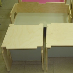 Sofa "Two Cubes" (natural wood colour)