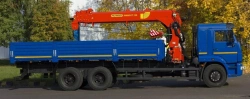 Flatbed truck with CMU (JSC "INMAN" IM150N, IM320) model 336947 on chassis KAMAZ-65117.