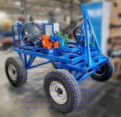 Mobile fuel transfer unit "TANKER" with PPT 65 and KUP 30 on a trolley with UAZ wheels.