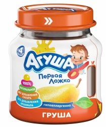 Homogenised pear puree "Agusha", 100 g (glass jar)