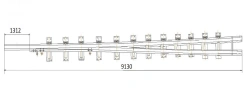 Curved frame rail with straight shank of the project 2869.01.000-01