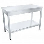 Cutting table PROFI NT SRO-12/6PNT 1200x600 mm, solid stainless steel shelf.