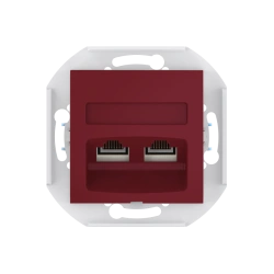 CADUCEUS ALING PRESTIGE Flush-mounted double computer socket with Keystone RJ45 8P8C cat.5e UTP modules, maroon, art.
