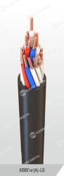 Control cable with copper conductors insulated with polyvinylchloride plasticate of reduced fire hazard, for nominal p