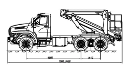 Special hoist with CMU produced by INMAN JSC on URAL 7470-01 chassis. Mark GIRD. Type 5849AS. Modification 5849A
