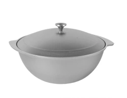 3.5L aluminium cast pilaf cauldron (uncoated) TM Kukmara, with aluminium lid