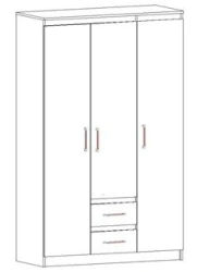 Clothes wardrobe 3-door