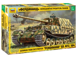 Assembled model German tank fighter "Ferdinand"