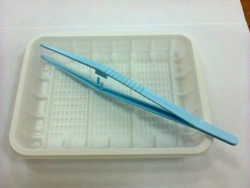 Disposable sterile polymer forceps 200 mm in tray