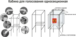 Single-section voting booth (metal frame)