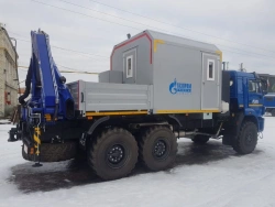 Means of transport equipped with cranes-manipulators manufactured by UZPM LLC of ANT mark , type 67060P on KAMAZ chassis, tonnes