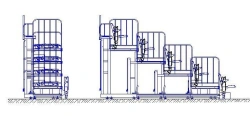 Telescopic telescopic tribune with electric drive of transformation type "TTPP"