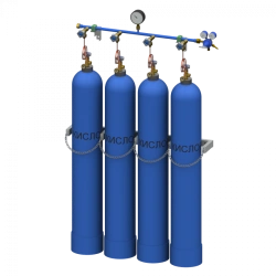 RRK-4-L four-cylinder oxygen discharge ramp with spoon