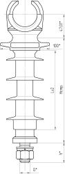 Composite linear rod support insulator OLSK 12,5-10-A-4