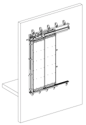 Doors of lift shafts with standardised fire resistance limit double-leaf horizontal-sliding with thermal insulation of the sashe