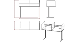 Pupil's desk with acoustic cabin for language laboratory (PU.AKKL.02 series)