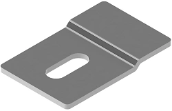 KU-FX cantilever cable grommet, with overall dimensions 40x60 mm, with metal thickness from 2,0 mm to 2,5 mm, stainless steel.