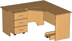 Corner table with drawer StU-1 roll-up table