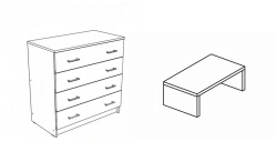 Set of furniture for dining room and living room model NM 03: serving table C 12, chest of drawers model K 01