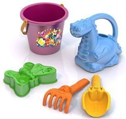 Sand Set #85 (Butterfly moulds, printed bucket, scoop, rake, spout)