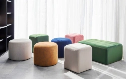 Office pouf (wooden frame) of "Edelwood" trade mark