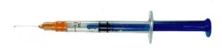 Single-use sterile, self-locking injection syringes, version I, 0.1 ml capacity, with built-in needle-filter 5A "Luer Lok".