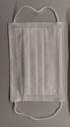 Medical disposable three-layer masks according to TU 32.50.50-007-70834095-2022, Type 1, model 2, art. MSP 1.2, colour: blue/ wh