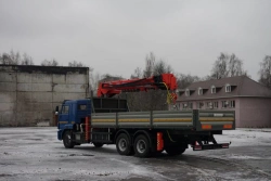 Special purpose vehicle with KMA type hydraulic loading crane on the basis of KAMAZ 65117 and its modifications 64K03G-LA