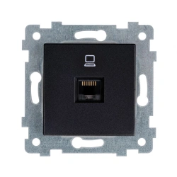 "AKSIOMA" Mechanism of low-voltage PC socket socket. RK1-458 "anthracite"